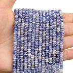 BONNY BOXX 1 Strand (150PCs) Natural 2 * 4mm Blue Dot Rondelle Beads, Natural Abacus Disk Stone Beads Loose Spacer Gemstone for DIY Bracelet Necklace Jewelry Making - color: Blue Dot, size: 2*4MM