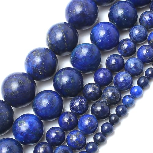 10mm 37pcs Lapis Lazuli Natural Stone Beads for Jewelry Making Supplies, Round Crystal Beads for Bracelets Necklace DIY Crafts - color: Lapis Lazuli, size: 10MM