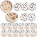 18-Pack Volleyball Travel Jewelry Case Round Volleyball Stuff Portable Jewelry Organizer Storage Case for Team Athletes & Sports Enthusiasts Christmas Events & Milestones - style: Volleyball-18