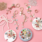 ASTNIC 316PCS Keyring Making Kit & Bag Charm Kit with Charms, Key Ring Hoop, Pliers, DIY Jewellery Making Supplies for Bracelet, Necklace and Jewelry Making, Gifts for Girls, Women, Adults - color: Gold-316PCS