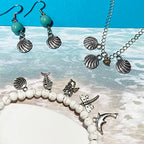 Heather's cf Silver Sea Charms – Antique Pendants, Non-Tarnish, Lead-Free & Nickel-Free, Bulk Ocean Animal Charms for DIY Jewelry, Bracelets, Necklaces, Earrings, Beach Craft Supplies (Sea Animals) - color: Seashell Scallop - 90 Pc