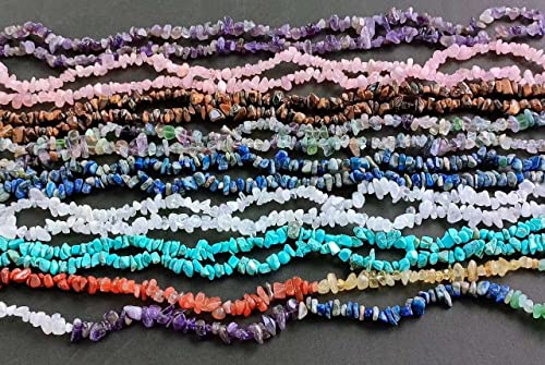 LAIDANLA Tiger Eye 400pcs Natural Chip Stone Beads 5-8mm Healing Crystal Irregular Gemstones Drilled DIY Loose Rocks Bead Crystal for Bracelet Earrings Necklace Jewelry Making Crafting - color: H-Tiger Eye
