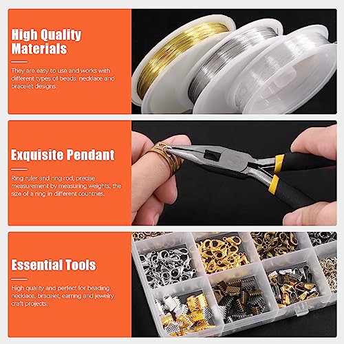 Tanstic Jewelry Making Kit, 951 Pcs with Tools, Pliers, Wires, Findings, Storage Bag for Jewelry Repair and Beading