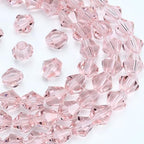 Dowarm 100PCS 8MM Pink Crystal Bicone Beads for Crafts, Jewelry Making, DIY Bracelet, Necklace, Dolls, Wine Charms, Wind Chimes, Suncatchers, Bulk Faceted Loose Glass Beads - color: 04-Pink, size: 8MM