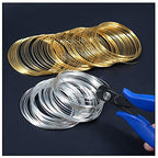 SPEEDWOX 200 Loops Memory Wire for Bracelet Making - Gold Silver Tone Jewelry DIY Supplies - Beading Wire for Hobby Work Tool