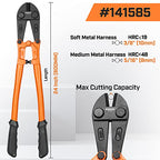 KSEIBI 141585 Heavy-Duty Medium Size Bolt Cutter 24" for Cutting Fence, Steel Wire, Chain, Screws, Rivet, and Medium Padlock, with Soft Grip Rubber Ergonomic Handle Cutters - size: 24 Inch-600mm