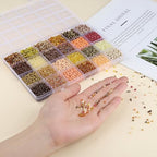 ZHIYUXI 7500Pcs Gold Glass Seed Beads Kit for Jewelry Making with Bugle Tube Bead 24 Colors Waist Embroidery Beads for DIY Bracelet Necklace Making Craft Beading Kit - color: C-Gold