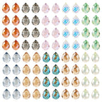 130Pcs Faceted Teardrop Glass Beads Electroplate Top Drilled Drop Spacer Beads Colorful Crystal Waterdrop Dangle Charms Chandelier Pendants for DIY Earring Bracelet Necklace Jewelry Making - color: Mixed Color-B