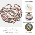 400pcs Natural Chip Stone Beads for Jewelry Making Alashan Agate 5-8mm Irregular Gemstones Healing Crystal Loose Rocks Bead Hole Drilled for Ring Earrings Necklace Bracelet Making DIY Art Crafts - color: Alashan agate(2 Strands-62")
