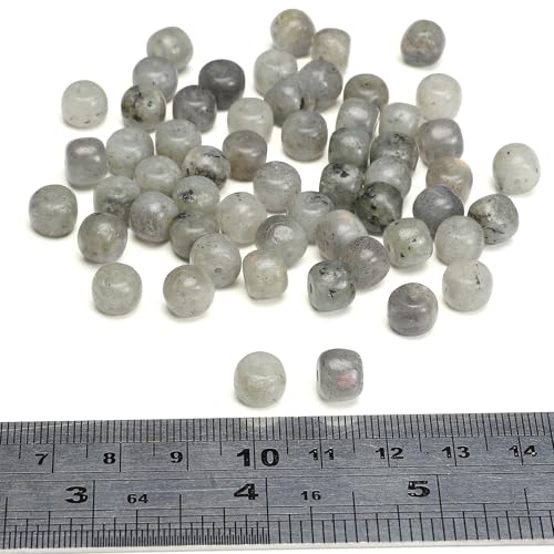 BEADIA Natural Spectrolite Flat Cut Round Drum Stone 8mmx7mm Loose Semi Gemstone Beads for Jewelry Making 38cm - color: Spectrolite