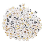 HARFINGTON 200 Pcs 4x7mm Acrylic Letter Beads, Round White Alphabet Beads Letter D, Alphabet Spacer Beads for Jewelry Making Bracelets Necklaces - style: Letter D