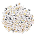 HARFINGTON 200 Pcs 4x7mm Acrylic Letter Beads, Round White Alphabet Beads Letter D, Alphabet Spacer Beads for Jewelry Making Bracelets Necklaces - style: Letter D