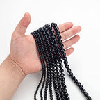 100Pcs Natural Stone Beads 6mm Black Oynx Round Gemstone Loose Beads with Elastic Bracelet String for Bracelets Necklace Jewelry Making - color: Black Oynx, size: 6mm
