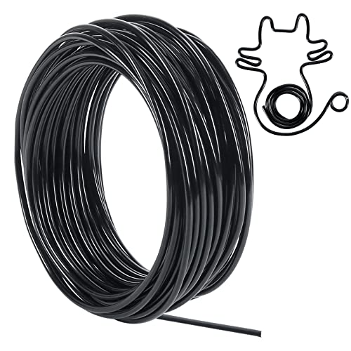 Tenn Well 9 Gauge Aluminum Wire, 50 Feet 3mm Bendable Metal Craft Wire for Sculpting, Armature Making, Jewelry Making, Wire Weaving and Wrapping (Black) - color: Black, size: 9 Gauge