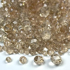 580pcs 4/6/8/10mm Glass Beads Silver Champagne Faceted Crystal Briolette Loose Beads for Bracelets Necklaces DIY Crafts - color: Silver Champagne