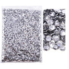 Blinginbox 50000pcs Flatback Rhinestones,Silver Backing Resin Non Hotfix Rhinestones Large Quantity Wholesale for Crafts Creative Design,Clothes,Makeup,Nail Art (2mm=0.08",Crystal - color: Clear, size: 2mm=0.08"