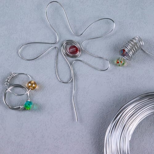 18 Gauge Aluminum Craft Wire, 1mm 164ft, Silvery Bendable Metal Wire for Sculpting, Doll Armature, Flexible, Suitable for Various DIY Crafts, Jewelry Making - color: Silver