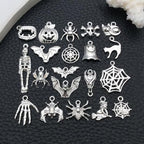 WOCRAFT 60pcs Bright Silver Halloween Charms Bracelet Charms for Jewelry Making Sets DIY Necklace Bracelet Keychain Crafting Charms Kit Craft Supplies (SN867) - color: Bright Silver, size: Halloween Charms