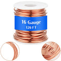 Therwen 16 Gauge Copper Wire for Electroculture, Gardening Plants, Jewelry Making DIY Beading Craft Bendable Solid Bare Copper Wire, 1 Pound Spool(0.051'' Dia, 126' Length) - size: 0.051'' Dia, 126' Length, style: 16 Gauge