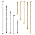 Necklace Extenders, 10Pcs Stainless Steel Gold Silver Necklace Bracelet Anklet Extension Chains with Lobster Clasps and Closures for Jewelry Making - color: Gold Silver
