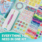 DDAI Bling Bracelet Kit for Girls Age 7-12 – Sparkly Friendship Craft Set with Gems, Threads & Stickers – Birthday Gift for 8 9 10 11 Year Old Girls & Holiday Surprise - color: Mint & White