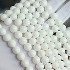 MJDCB 7A Natural Deep Sea White Shells Round Stone Beads for Jewelry Making DIY Bracelet Necklace (4mm) - color: Deep Sea White Shells, size: 4mm