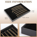 Polmart Stackable Necklace & Jewelry Organizer/Storage/Display Trays, Black Velvet (2-Pack) - color: Black Velvet