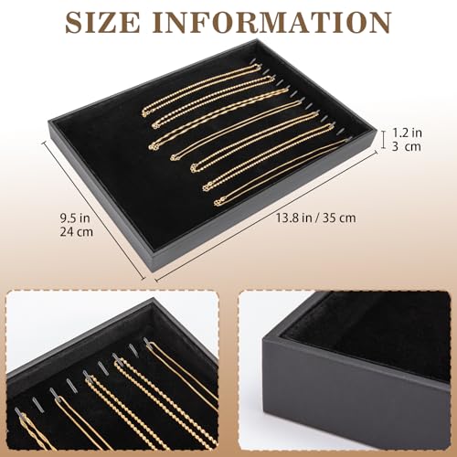 Polmart Stackable Necklace & Jewelry Organizer/Storage/Display Trays, Black Velvet (2-Pack) - color: Black Velvet