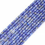 Natural Blue Sodalite Heishi Spacer Beads Loose Semi Precious Flat Round Gemstone Disc Shape Stone for Beading Jewelry Making 4x2mm 15.5" - color: Blue Sodalite