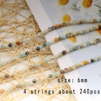 240Pcs Natural Amazonite Gemstone Beads Energy Healing Crystal Stone Round Loose Gemstone Stone Beads for Jewelry Making, DIY Bracelets Necklaces (Amazonite Beads-6mm) - color: Amazonite Beads-6mm