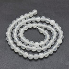 67Pcs 6mm Natural Selenite Stone Beads Round Gemstone Loose Beads Energy Healing Chakra Stone Charm Beads for Bracelet Necklace Jewelry Making DIY Crafts - color: 6mm-clear