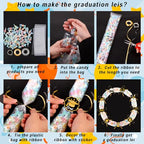 28PCS Black and Gold Graduation Decorations 2026 Candy Leis Making Kit - Hawaiian Congrats Grad Necklaces Party Supplies (Assembly Needed, Candy not Included)