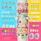 Gionlion 30,000 Pcs Clay Beads Bracelet Making Kit, 168 Colors 8 Boxes Flat Preppy Beads for Friendship Bracelets, Jewelry Kit with Pendant Charms Elastic String Crafts Arts Crafts Mothers Day Gifts