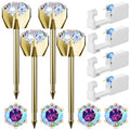 Nunpag 12 Pcs Ear Piercing Kit Disposable Ear Piercing Gun Kit with 4 Pcs 6 Prong Setting Cubic Zirconia Earrings Stud 316L Stainless Steel Easy to Use at Home Self Ear Piercer Gun Kit Tool - color: Gold-Rainbow