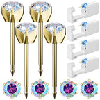 Nunpag 12 Pcs Ear Piercing Kit Disposable Ear Piercing Gun Kit with 4 Pcs 6 Prong Setting Cubic Zirconia Earrings Stud 316L Stainless Steel Easy to Use at Home Self Ear Piercer Gun Kit Tool - color: Gold-Rainbow