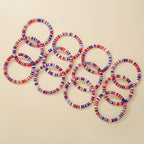 12pcs Friendship Bracelets Beaded Bracelets Heishi Bracelet Cute Bracelets Stack Vinyl Clay Disc Bead Surfer Stretch Summer Beach Bracelets For Women Preppy Bracelets - color: B-color 6