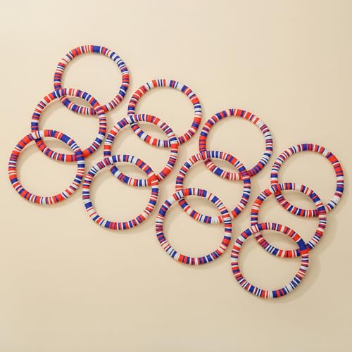 12pcs Friendship Bracelets Beaded Bracelets Heishi Bracelet Cute Bracelets Stack Vinyl Clay Disc Bead Surfer Stretch Summer Beach Bracelets For Women Preppy Bracelets - color: B-color 6