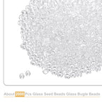 uxcell 2000 Pcs Glass Seed Beads Bulk, 3mm Mini Loose Glass Bugle Beads for DIY Earrings, Necklaces, Bracelets, Jewelry Making, Clear White - color: Clear White, size: 3mm