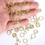 Alexcraft 14k Gold Plated Jump Rings 900PCS 4/6/8/10 mm Gold Jump Rings Strong Open Ring Bulk for Necklace Bracelet Earrings Jewelry Making - color: Gold