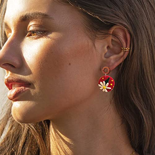 DoreenBeads 30Pcs Natural Wooden Stud Earrings Posts with Loop for Jewelry Making- Ring Shaped Wood Earring Posts with Ear Backs for Women DIY Earring Making Personalized Jewelry Findings - color: Ring