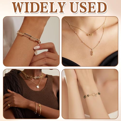 9Pcs 18K Gold Filled Oval Carabiner Clasp - Premium Gold Filled Clasp for Bracelets, DIY Jewelry Making, Repair & Upgrades, Easy Spring Mechanism, Secure Lock