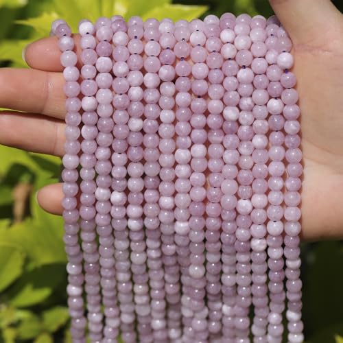 6mm Natural Stone Beads 65pcs Pink Chalcedony Polished Round Smooth Crystal Loose Gemstone Beads for Jewelry Making DIY Bracelet Necklace Earring Crafts Supplies - color: Pink Chalcedony 1 strand-65pcs