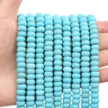 BONNY BOXX Natural 5 * 8mm Blue Turquoise Rondelle Beads, Natural Abacus Disk Stone Beads Loose Spacer Gemstone Beads for DIY Bracelet Necklace Jewelry Making - color: Blue Turquoise, size: 5*8MM