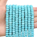 BONNY BOXX Natural 5 * 8mm Blue Turquoise Rondelle Beads, Natural Abacus Disk Stone Beads Loose Spacer Gemstone Beads for DIY Bracelet Necklace Jewelry Making - color: Blue Turquoise, size: 5*8MM