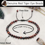 Amazing Gemstone Crystal Anklet Ankle Bracelets for Women - Waterproof Beaded Healing Crystal Anklets, Plus Size Chakra Gemstone Bead Anklet - color: Red Tiger Eye, style: Plain