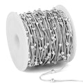33 Feet Stainless Steel Snake Chains Roll, 1mm 304 Stainless Steel Round Satellite Snake Chain Bulk Spool for Jewelry Making DIY Craft - color: Big Beads Stainless Steel Satellite Snake Chains