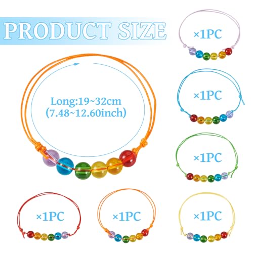 Elecrelive Glass Round Beaded Bracelet Set Clay Beaded Bracelets Stretch Bracelets - color: Colorful
