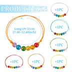 Elecrelive Glass Round Beaded Bracelet Set Clay Beaded Bracelets Stretch Bracelets - color: Colorful
