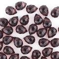 100pcs Burgundy Faceted Crystal Glass Beads 8x10mm, Shiny Teardrop Glass Beads for Jewelry Making, Crystal Beads for Bracelet Necklace Earring DIY Craft - color: Burgundy