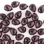 100pcs Burgundy Faceted Crystal Glass Beads 8x10mm, Shiny Teardrop Glass Beads for Jewelry Making, Crystal Beads for Bracelet Necklace Earring DIY Craft - color: Burgundy